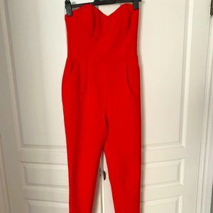 Adelyn Rae Strapless Sweetheart Jumpsuit - Size Sm